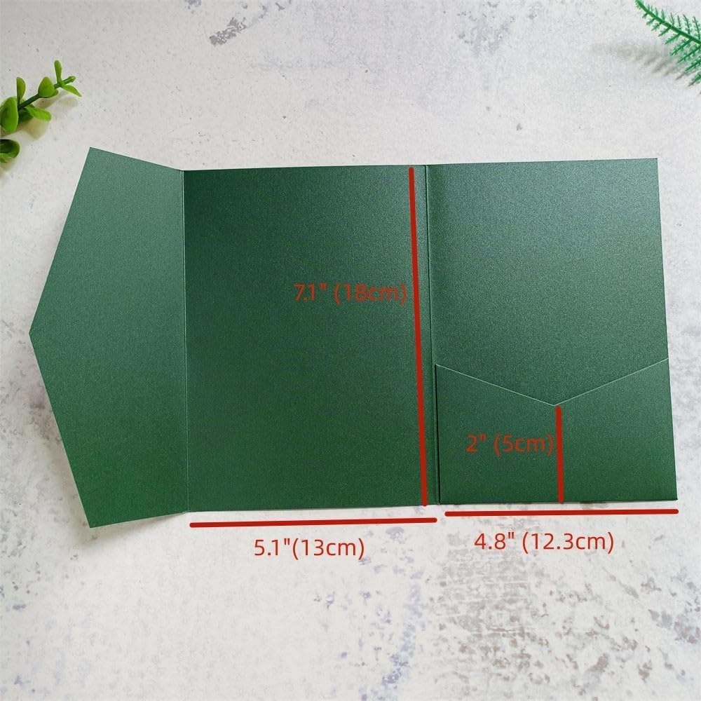 Grüne Hochzeitseinladungsumschläge, Perlpapier, 250 g/m², 25 Stück, Für Hochzeit Geburtstag Taufe Ei