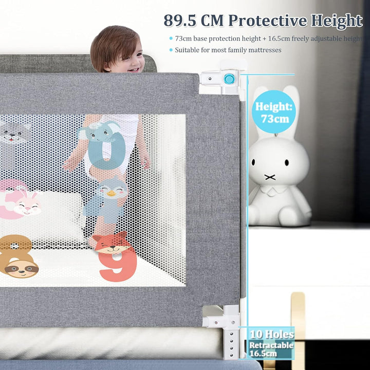 Sentasi Rausfallschutz Kinderbett 150CM, Rausfallschutz Bett Con Elevación Vertical, Baby Bettgitter