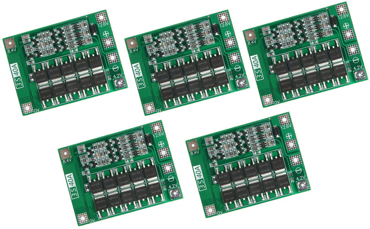 5 Stück 3S 40A 11.1V 12.6V 18650 Lithium Batterie Schutzplatine Verbesserte Version