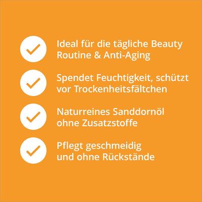 Casida® Sanddornöl - Sanddornfruchtfleischöl naturrein - Hautpflege Öl für intensive Pflege und Rege