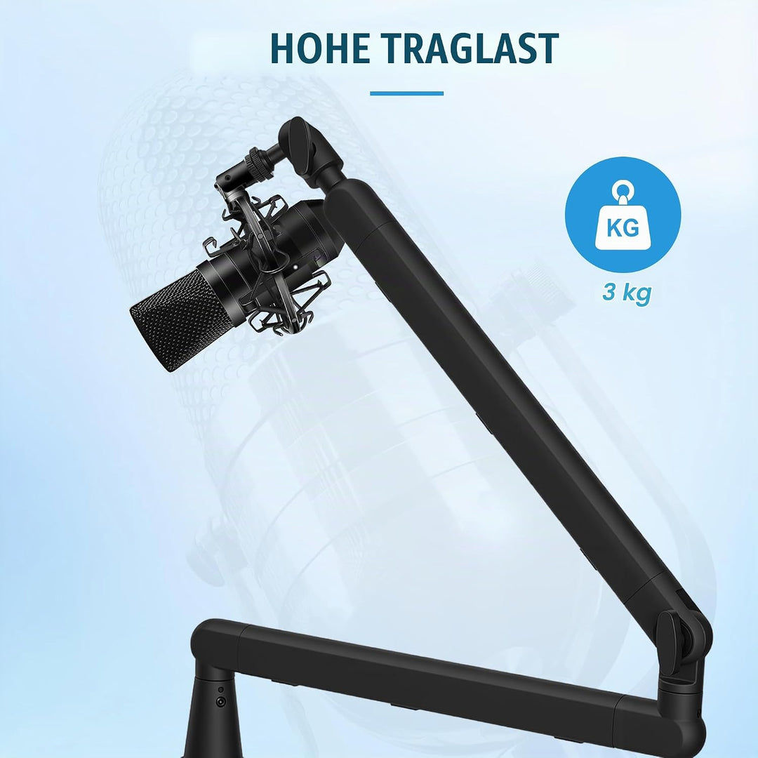 uyoyous Mikrofon Arm Verstellbarer 360° Aluminium Mikrofonständer für 3/8" 5/8" Adapte Mikrofon Halt
