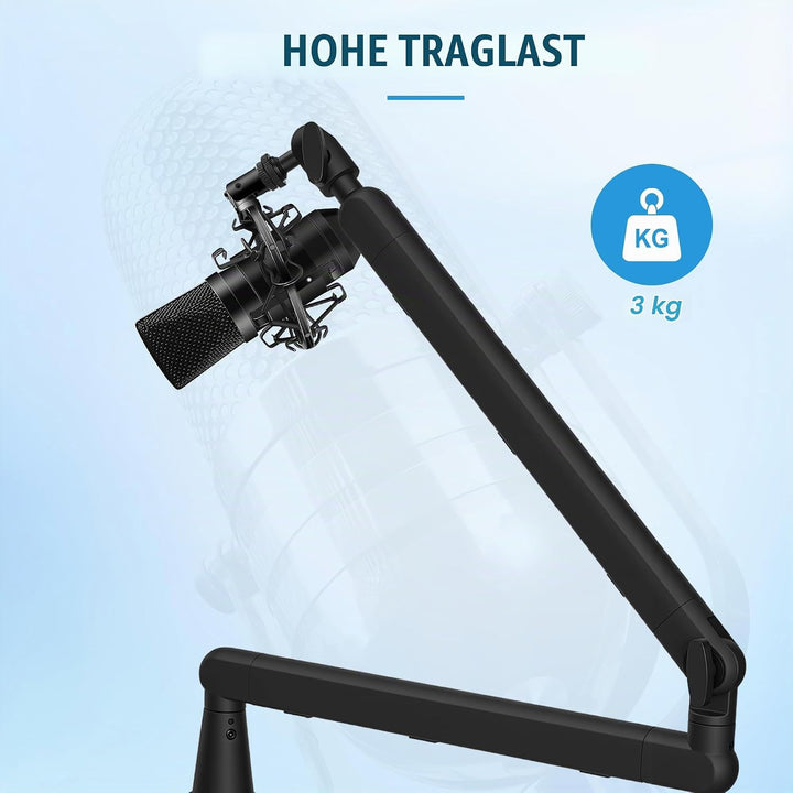 uyoyous Mikrofon Arm Verstellbarer 360° Aluminium Mikrofonständer für 3/8" 5/8" Adapte Mikrofon Halt