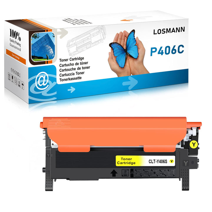 LOSMANN 1x Gelb Toner Kompatibel für Samsung CLT-406S CLP-360 / CLT-Y406S für Samsung Xpress C410W C