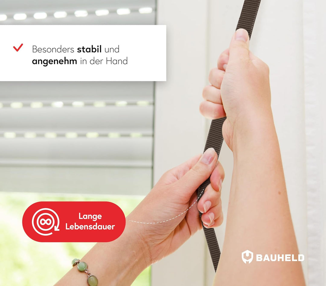 BAUHELD® 50m Rolladengurt 14mm 18mm 20mm 23mm [Made in Germany] Für Rolläden an Türen & Fenster geei