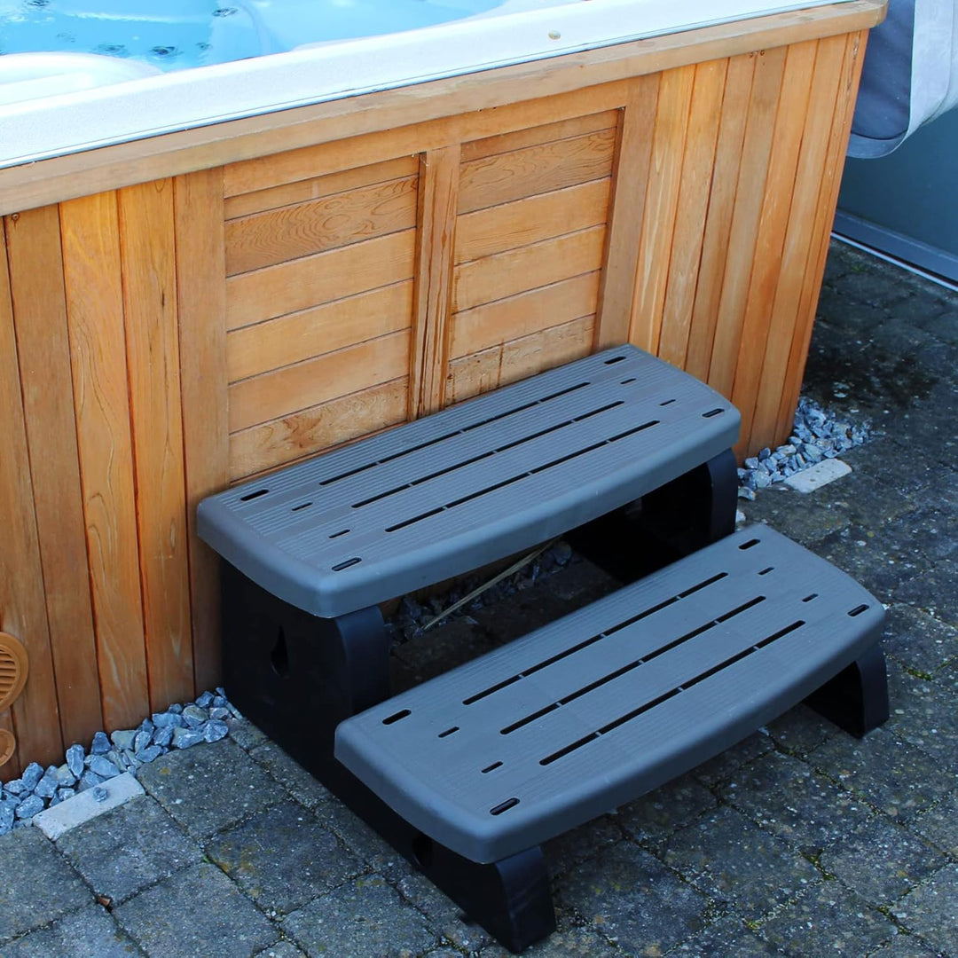 TE-Trend Whirlpool Pool Zubehör Outdoor 2-Stufen Treppe Doppelstufe Einstiegstreppe Kunststoff bis 3