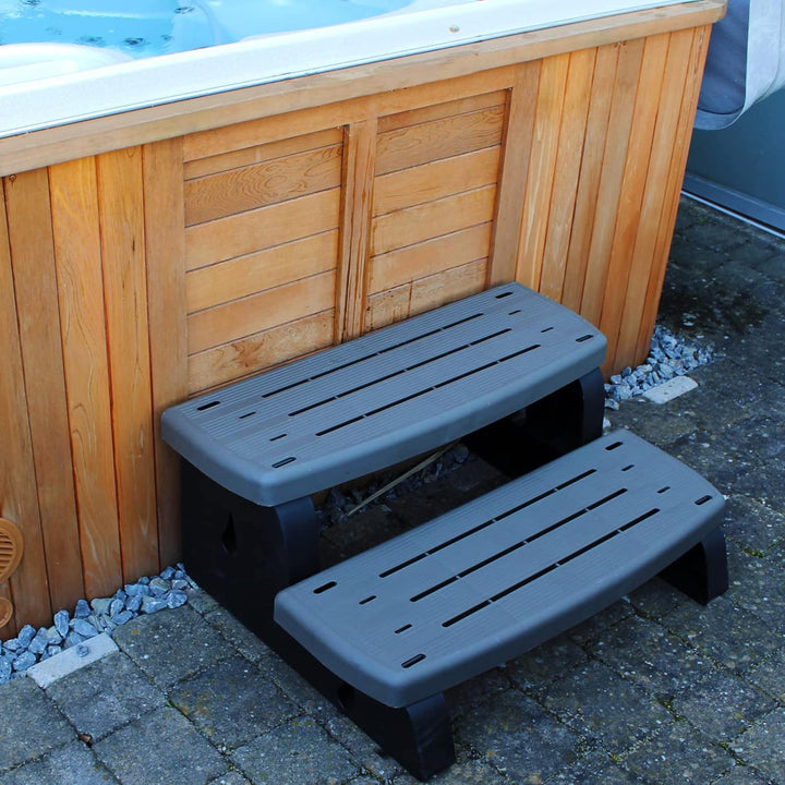 TE-Trend Whirlpool Pool Zubehör Outdoor 2-Stufen Treppe Doppelstufe Einstiegstreppe Kunststoff bis 3