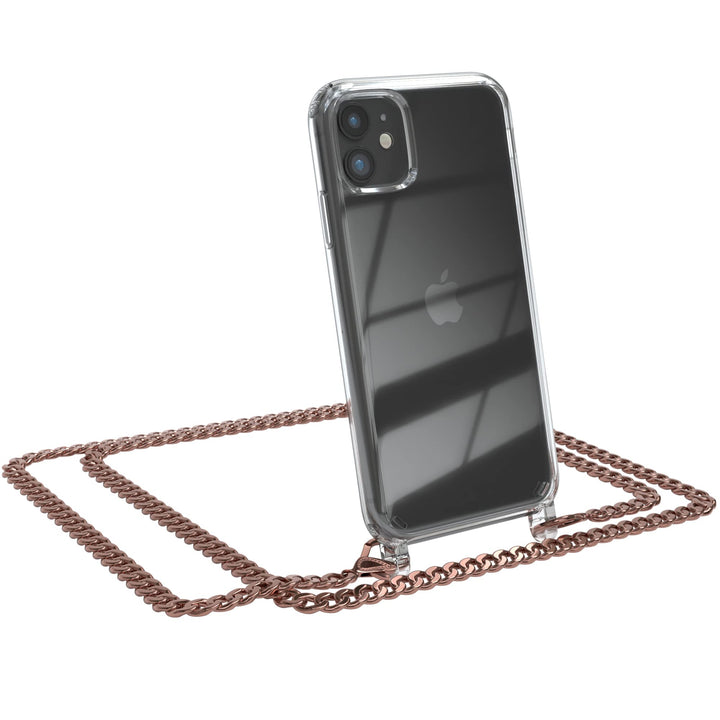 EAZY CASE Handykette kompatibel mit iPhone 11 Handyhülle mit Metall Umhängeband und Ersatz Kordel sc