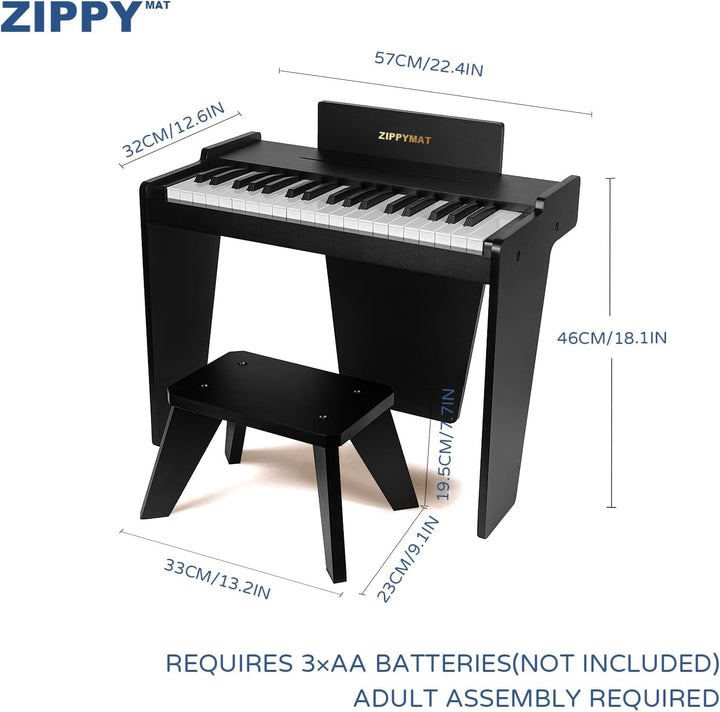 ZIPPY MAT Kinder Klavier Tastatur, 37 Tasten Digitalpiano für Kinder, Musik Lerninstrument Spielzeug