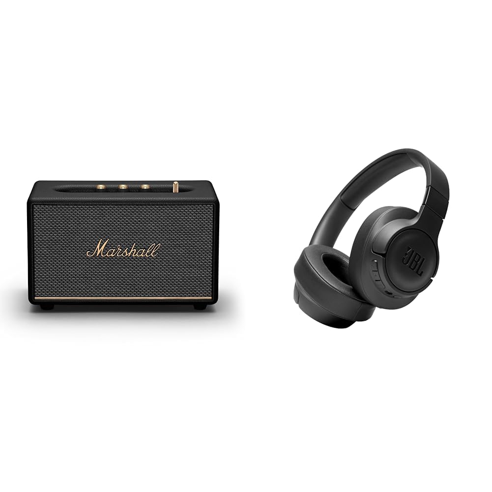 Marshall Acton III Bluetooth-Lautsprecher, Kabellos – Schwarz & JBL Tune 760 NC – Bluetooth Over-Ear
