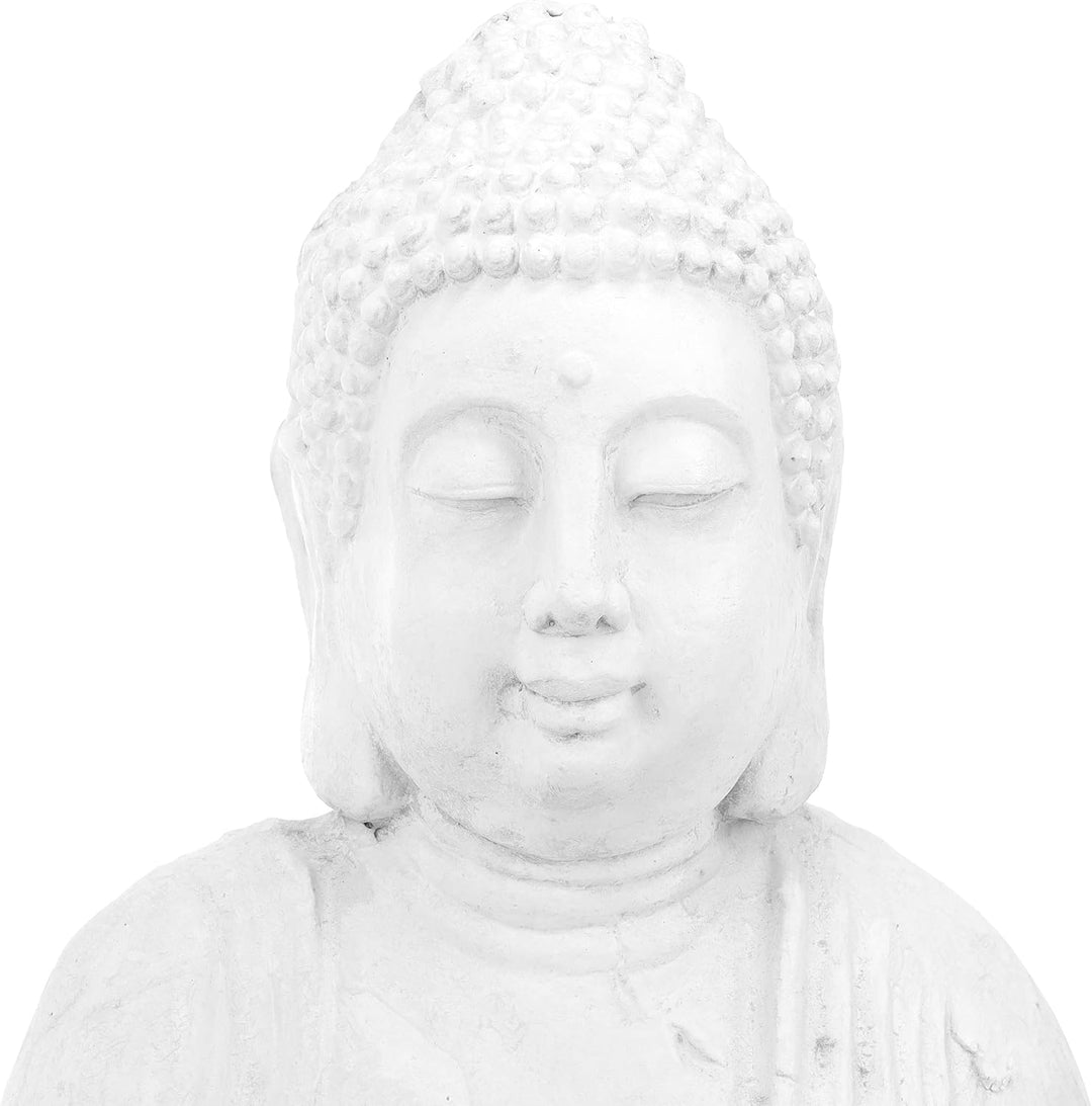 Relaxdays Buddha Figur sitzend, 70 cm hoch, XL Garten Dekofigur, wetterfest &amp; frostsicher, Dekoskulp