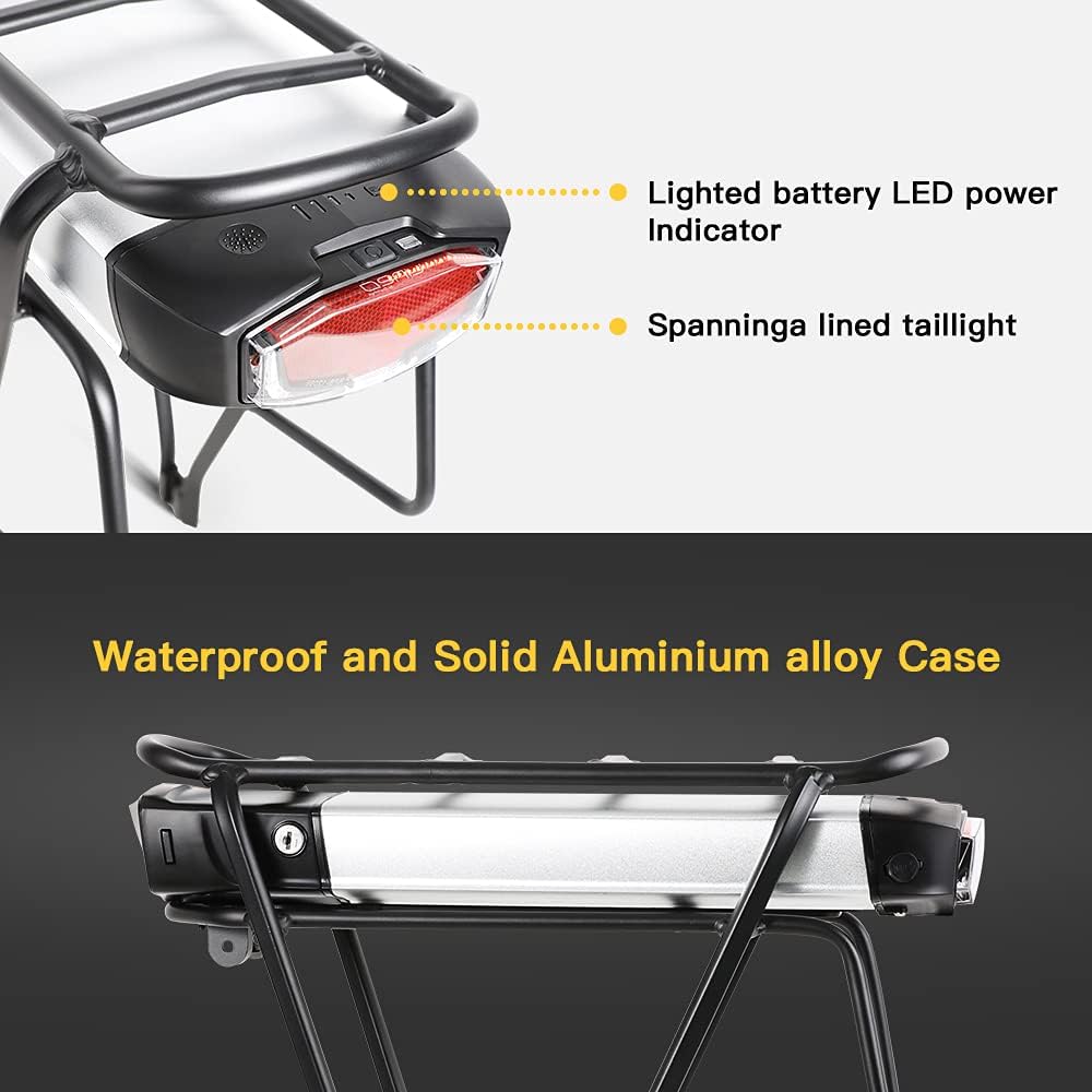 SEASON Gepäckträger Ebike Akku - 36V 13Ah 14.5Ah 15.6Ah 17.4Ah / 48V - 10.4Ah Lithinum-Ionen Batteri