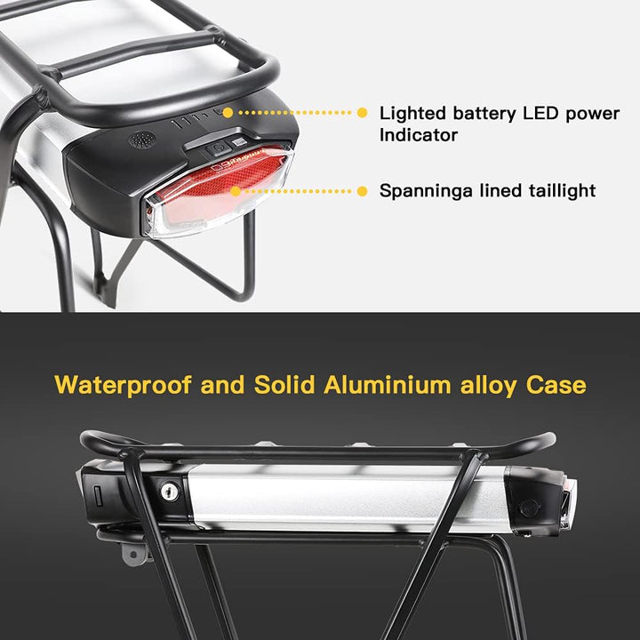 SEASON Gepäckträger Ebike Akku - 36V 13Ah 14.5Ah 15.6Ah 17.4Ah / 48V - 10.4Ah Lithinum-Ionen Batteri