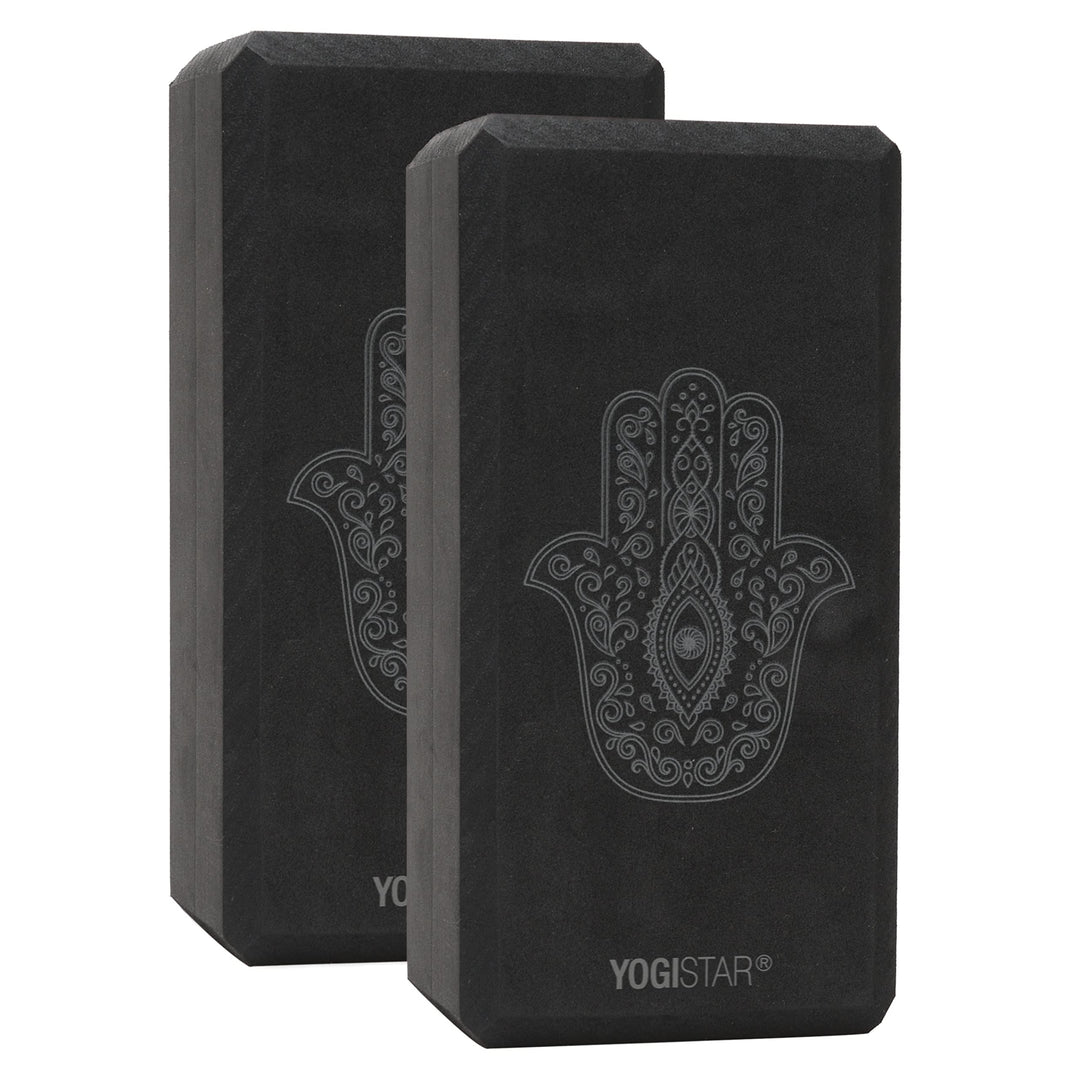 Yogistar Yogablock Yogiblock® Basic - Art Collection - Hand of Fatima - Zen Black - 2Er-Set