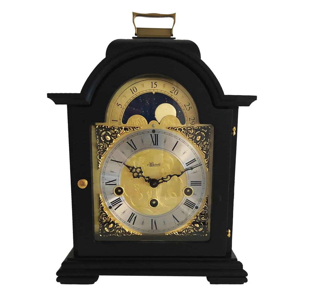 Hermle 22864-740340 hochwertige Tischuhr, Schwarz, 30cm x 21cm x 14cm