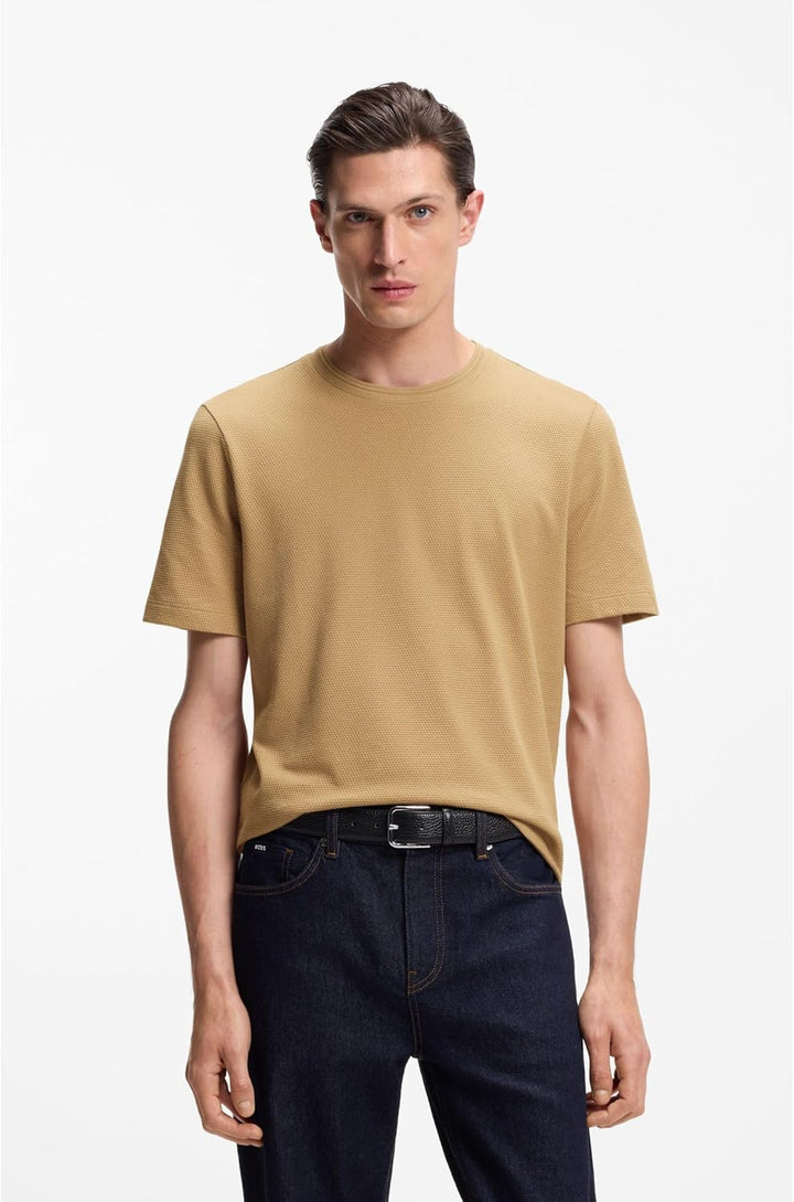 BOSS Herren Plain Short Sleeve Crewneck T-Shirt T-Shirt (1er Pack) XS Mittel Beige260, XS Mittel Bei