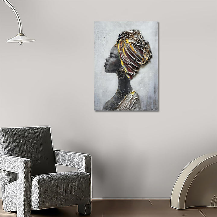 Moderne Mit Rahmen Leinwand Wandbilder, Abstrakte afrikanische Frau leinwand bilder kunstdruck bild