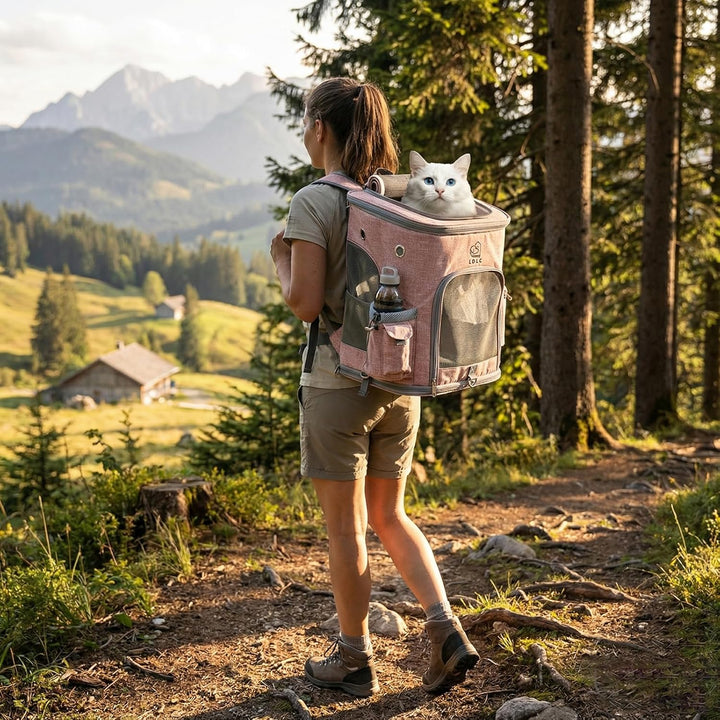 nulala Katzenrucksack Haustier Rucksack mit Netzfenster,Atmungsaktive und Leichte Hundetasche,Tuch m