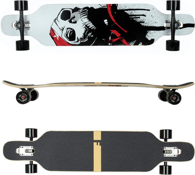 FunTomia Longboard mit 3 Flex Stufen Drop Through Cruiser Komplettboard Mach1 Speed Kugellager T-Too