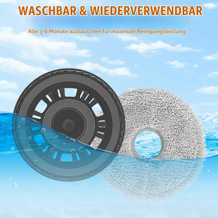 4 Wischtücher mit 2 Ersatzhalterung Zubehör für Dreame L20 Ultra/L10s Ultra Gen2/L10s Pro Ultra Heat