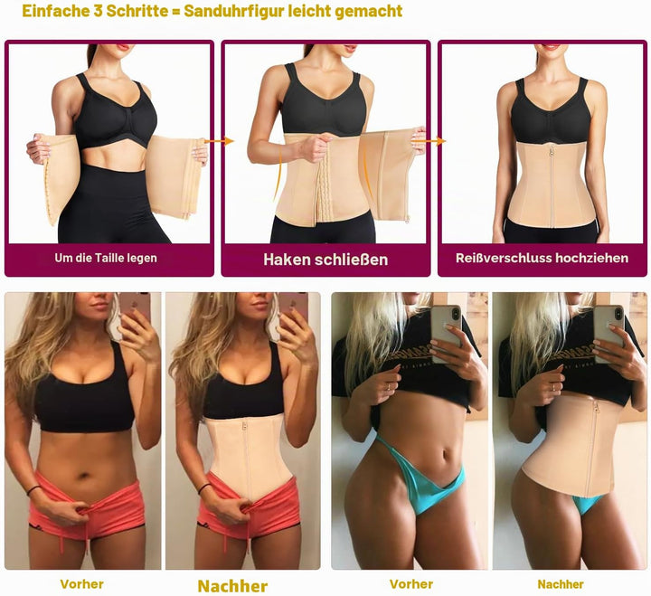 KUMAYES Korsett Damen Waist Trainer Cincher Korsage Taillenformer Bauchweggürtel Corsage Shapewear D