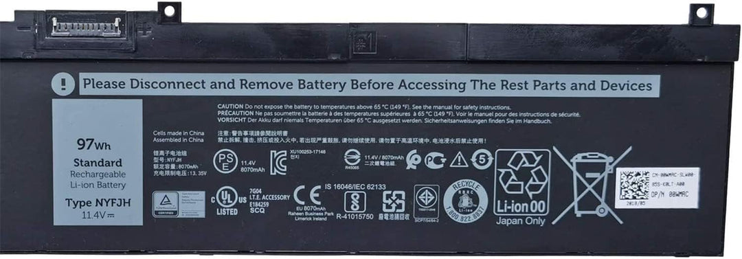 NYFJH GW0K9 0WNRC 0NYFJH 0GW0K9 Laptop-Akku-Ersatz für Dell Precision 7530 7730 7540 7740 P74F P74F0