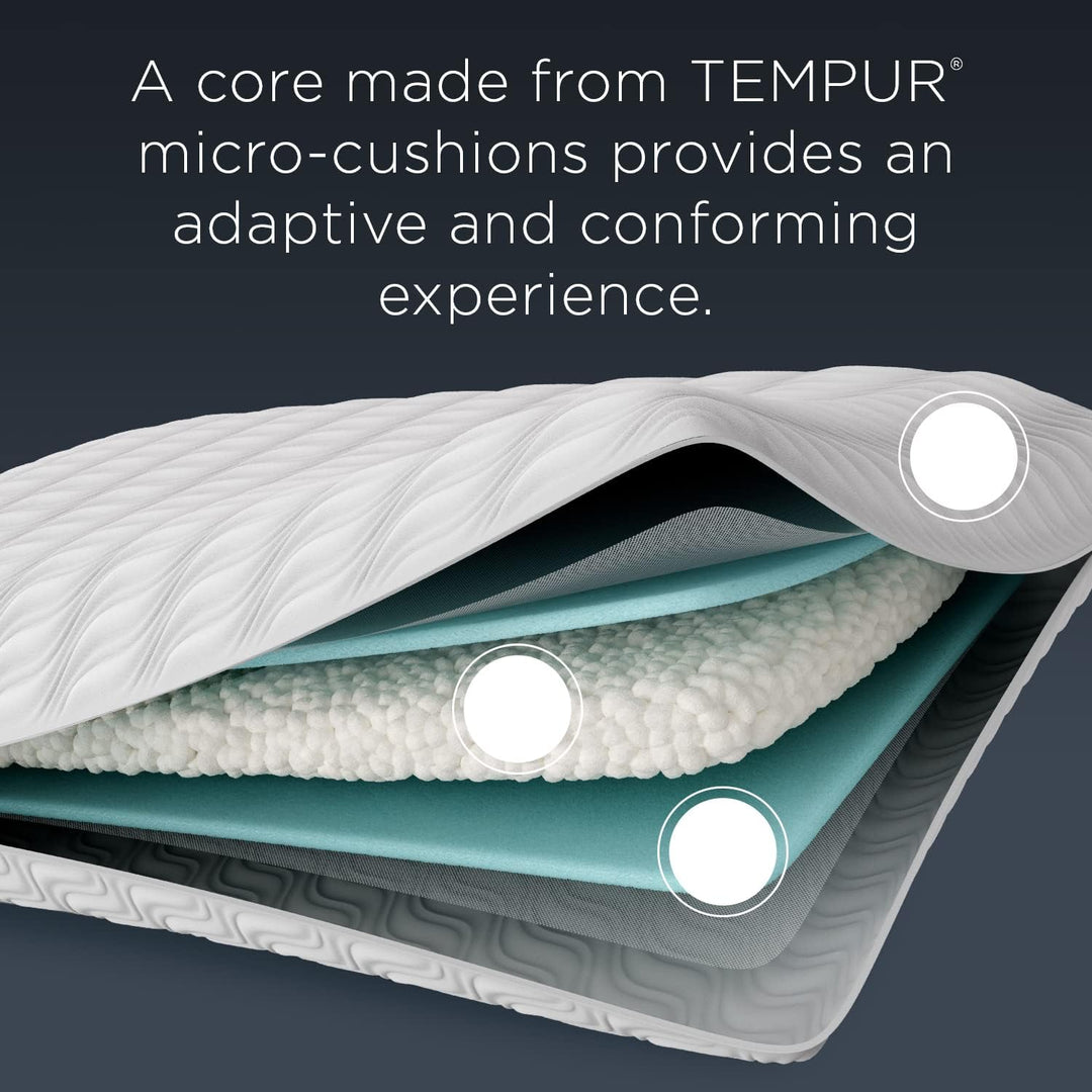 TEMPUR-PEDIC TEMPUR-Adapt ProLo + Cooling Kissen, Schaumstoff, Weiss/opulenter Garten, King Niedrig
