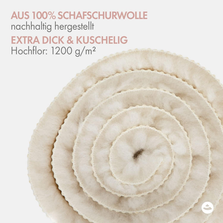 Bodhi Schurwoll-Yogamatte Natur | Schurwollmatte | 100% Schafschurwolle (1200 g/m²)| Weich & Isolier