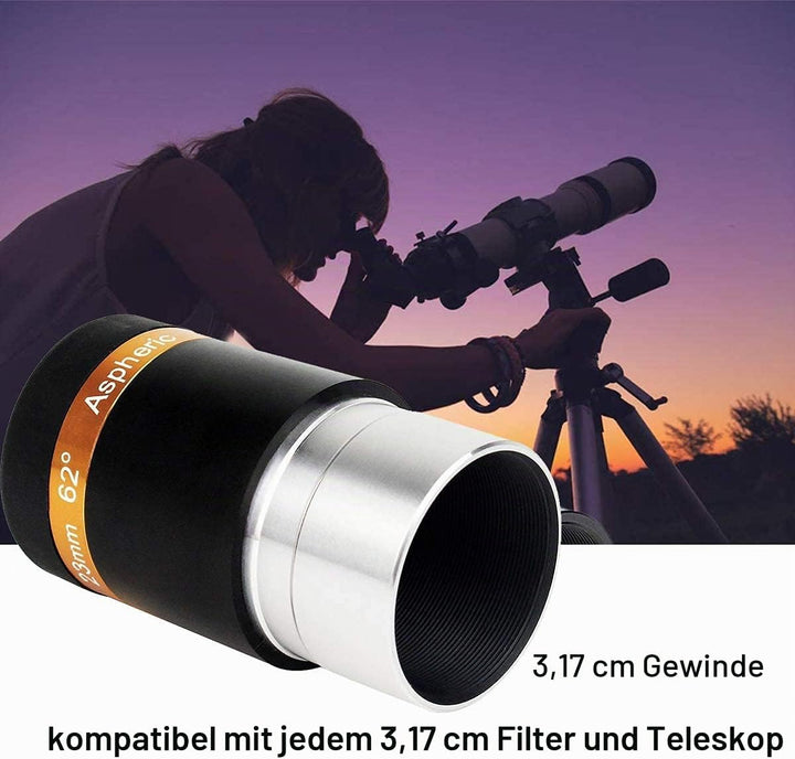 Svbony Teleskop Okular Set, 1,25” Planeten Okular Set 4mm 10mm 23mm 62° Weitwinkel Okular Scharfe Bi