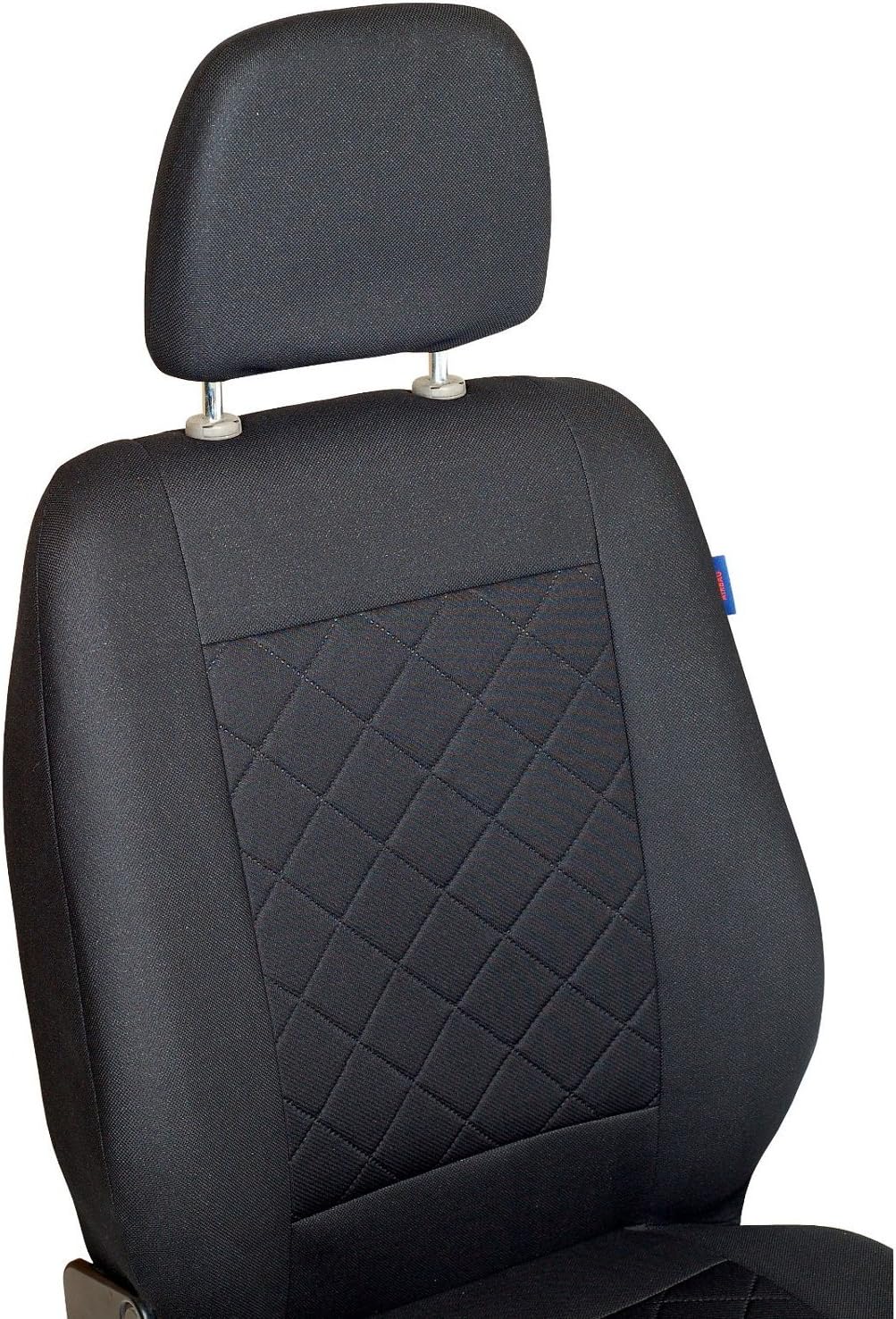 Ducato Sitzbezug - Fahrersitz - Farbe Premium Schwarz gepresstes Karomuster