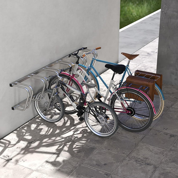 Fahrradständer für 6 Fahrräder Fahrradhalter Aufstellständer Boden und Wand Montage 37cm Radabstand