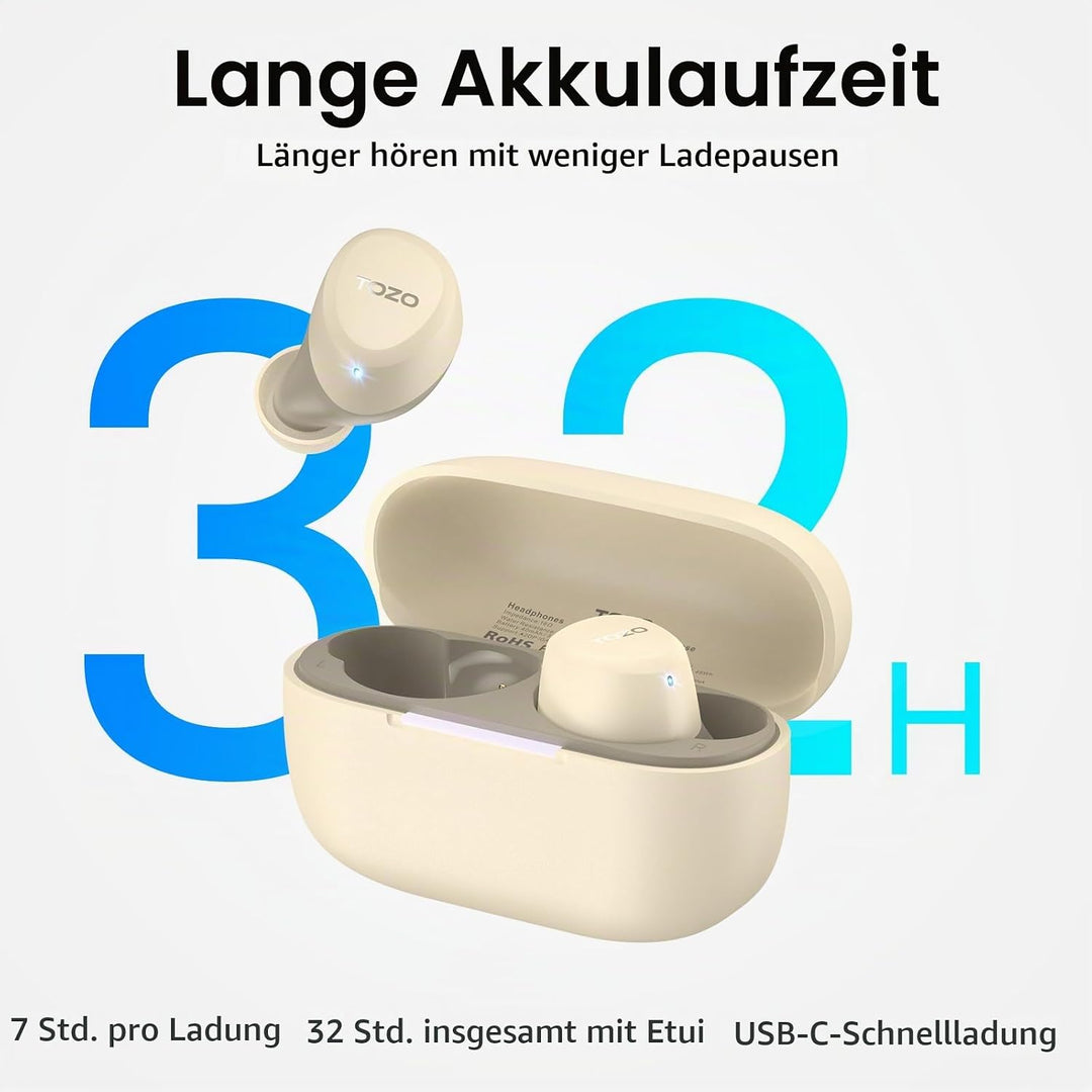 TOZO A1 Bluetooth Kopfhörer, Kopfhörer Kabellos Bluetooth 5.3 In Ear Kopfhörer mit APP Steuerung, 32