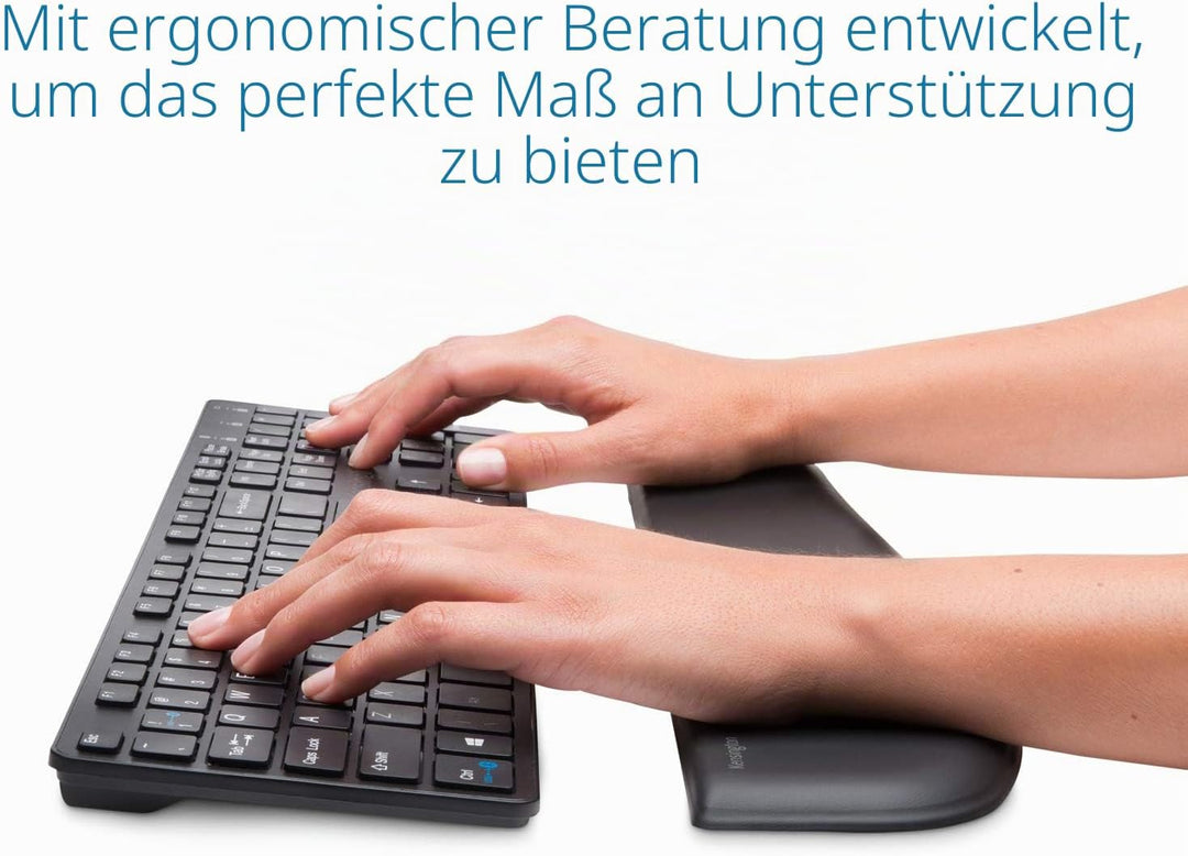 Kensington K52800WW ErgoSoft Handgelenkauflage (für flache Tastaturen, 445 x 101 x 10 mm) schwarz Sc