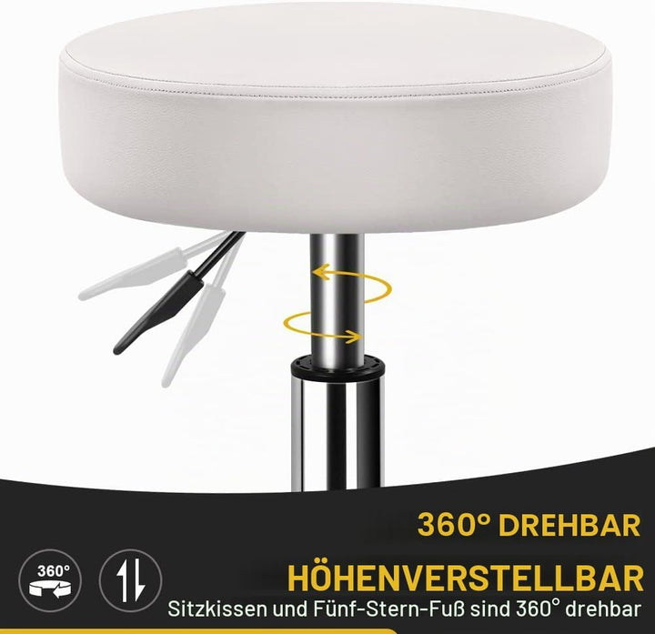 WKWKER Robuster Rollhocker mit Rädern Hydraulischer Drehgelenk Verstellbarer Rollhocker Ergonomische
