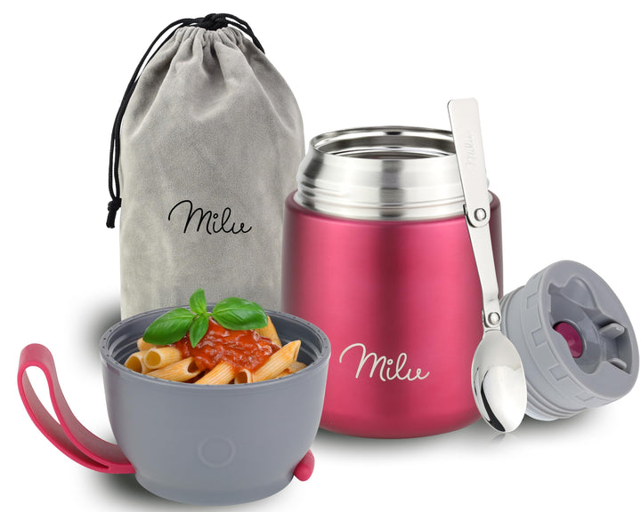 Milu® Thermobehälter 450, 650ml | Edelstahl Warmhaltebehälter | Essensbehälter | Speisegefäss Babyna