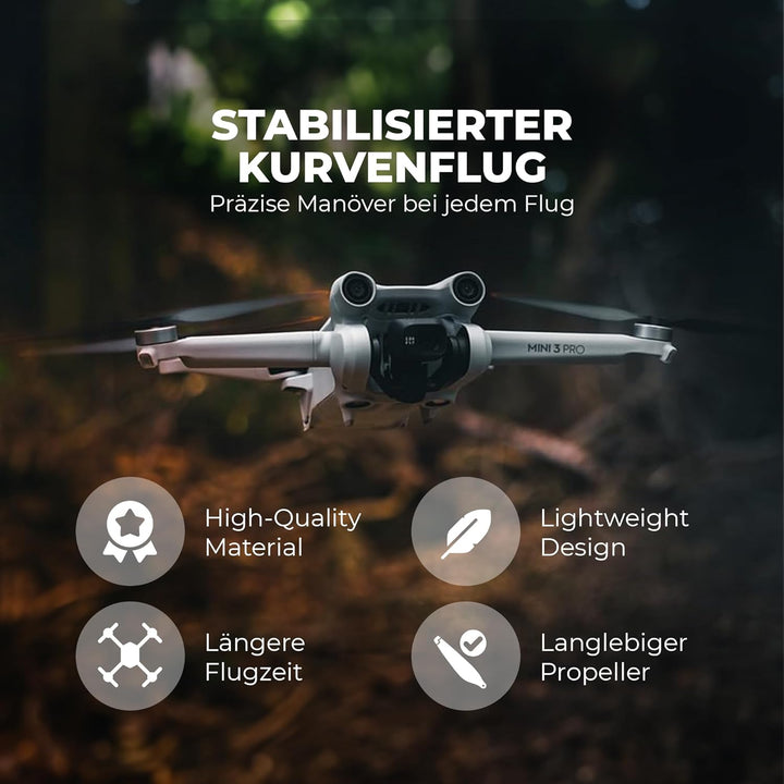 DERAY | Propeller für DJI Mini 3 Pro Drohne, TPU Gummi Spitze, Fly More Combo, leise ersatzpropeller