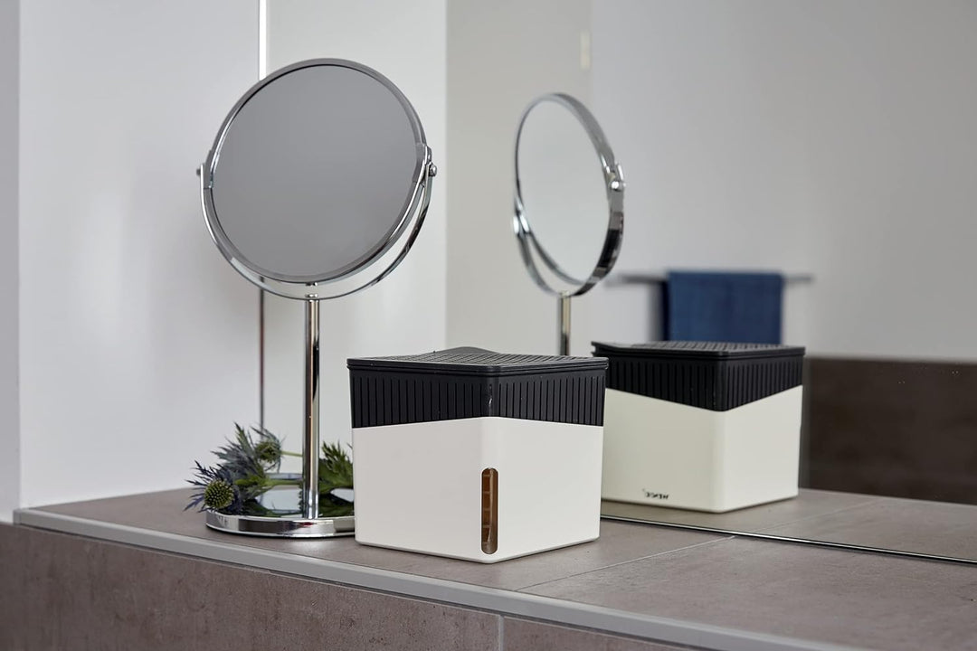 WENKO Raumentfeuchter Cube 1000 g weiss Luftentfeuchter reduziert Schimmel & Gerüche Auffangschale L