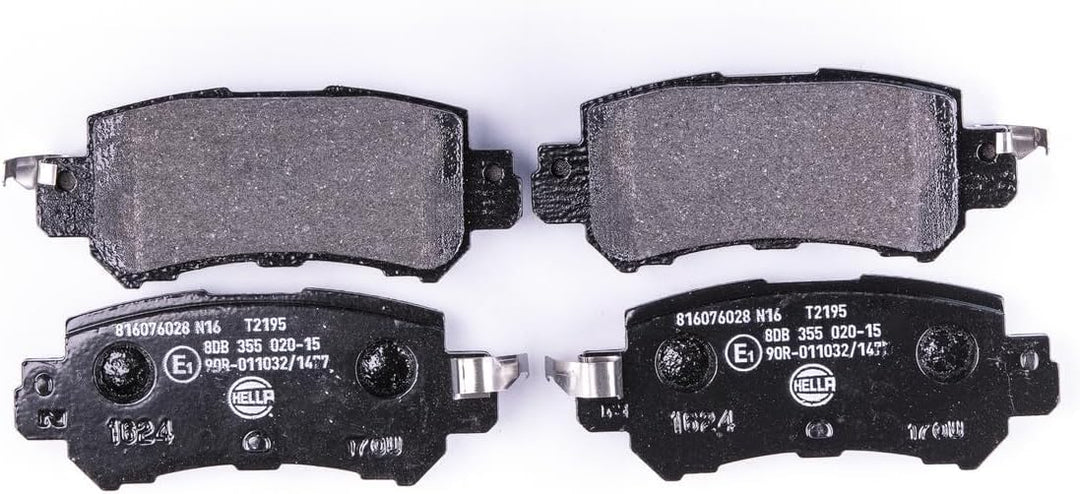HELLA PAGID 8DB 355 020-151 Bremsbelagsatz - T2195 - Dicke/Stärke: 14.4mm - mit akustischer Verschle