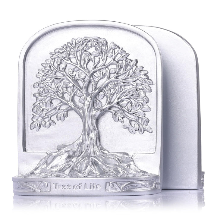 Buchstützen-Set, Baum des Lebens, Antik-Bronze, 2 dekorative Buchstützen für Regale oder Bücherregal