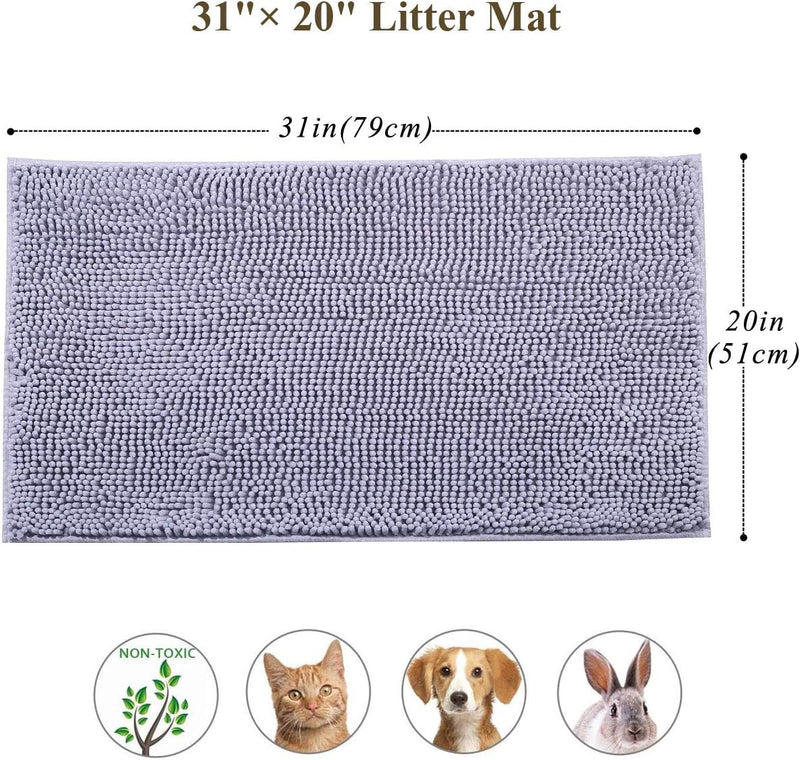 VIVAGLORY Katzenstreu-Matte, Streufangmatte, 80 × 50 cm Katzen Katzentoiletten Teppich mit Wasserdic