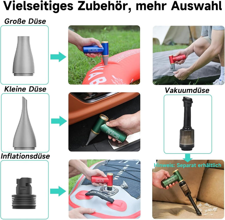 Kica JetFan 2S Kit Elektrischer Air Duster – Metallgehäuse, 117.000 U/min, stufenlose Steuerung & Tu