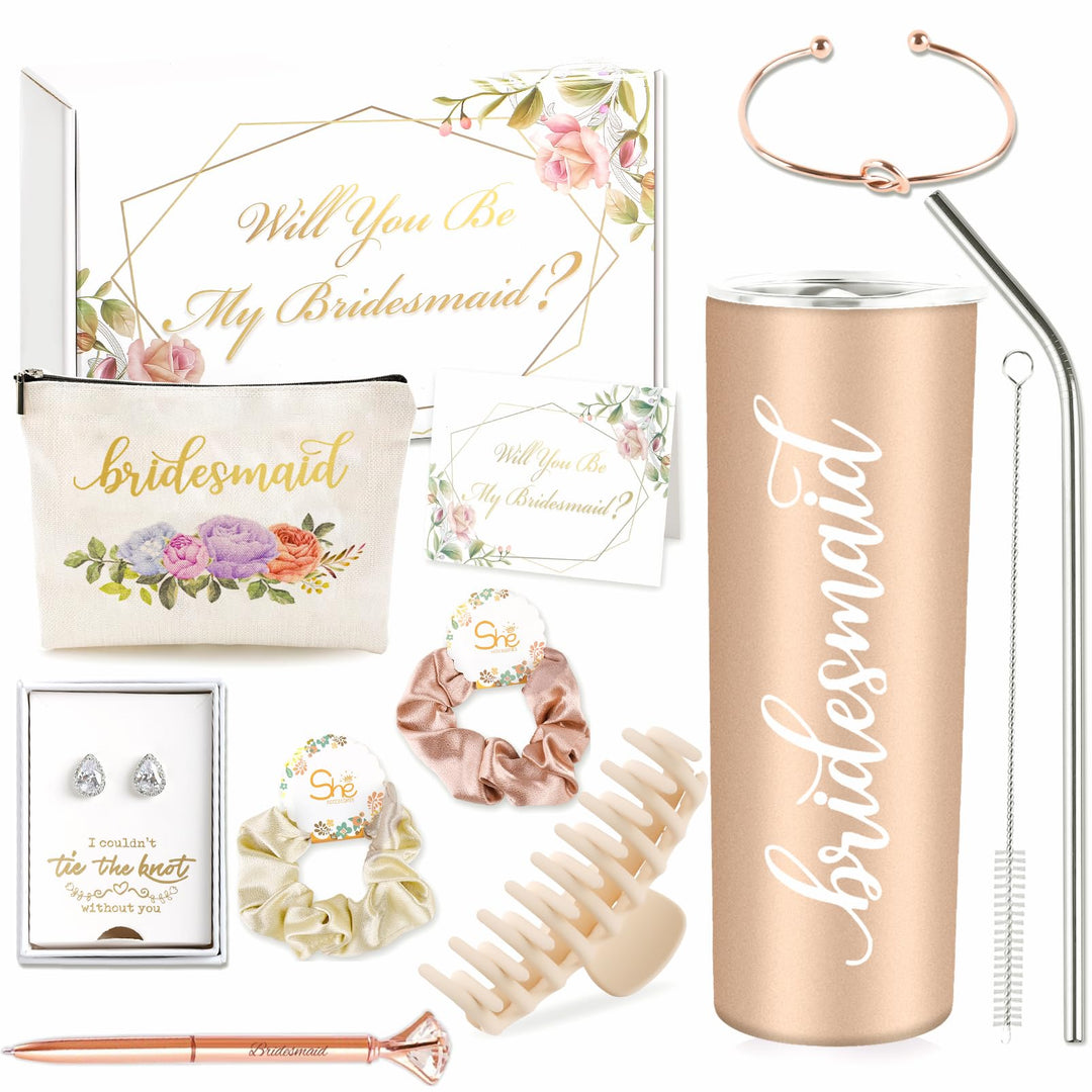 4MELLY Geschenke für Brautjungfernantrag, Will You Be My Bridesmaid, Geschenkbox, Verlobung, Hochzei