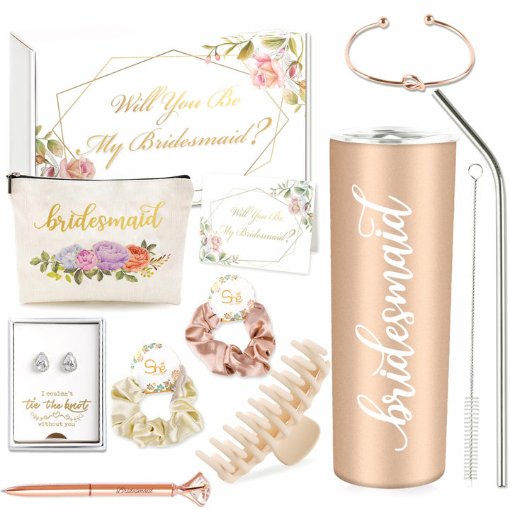 4MELLY Geschenke für Brautjungfernantrag, Will You Be My Bridesmaid, Geschenkbox, Verlobung, Hochzei