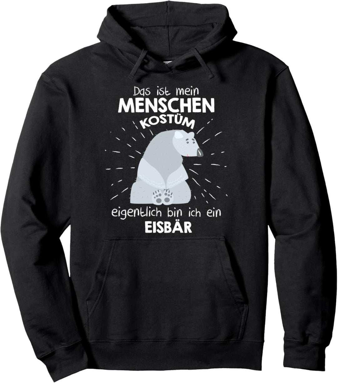 Mein Menschen Kostüm Bin ich ein Eisbär, Halloween Outfit Pullover Hoodie