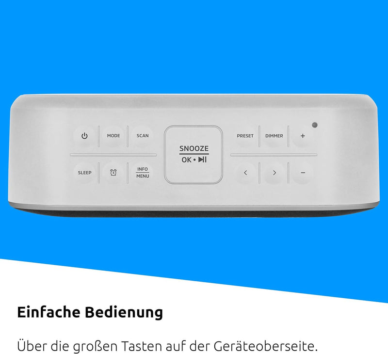 TechniSat DIGITRADIO 53 BT – Premium-Stereo-Radiowecker mit USB-Ladefunktion (DAB+, UKW, Uhr-/ Datum