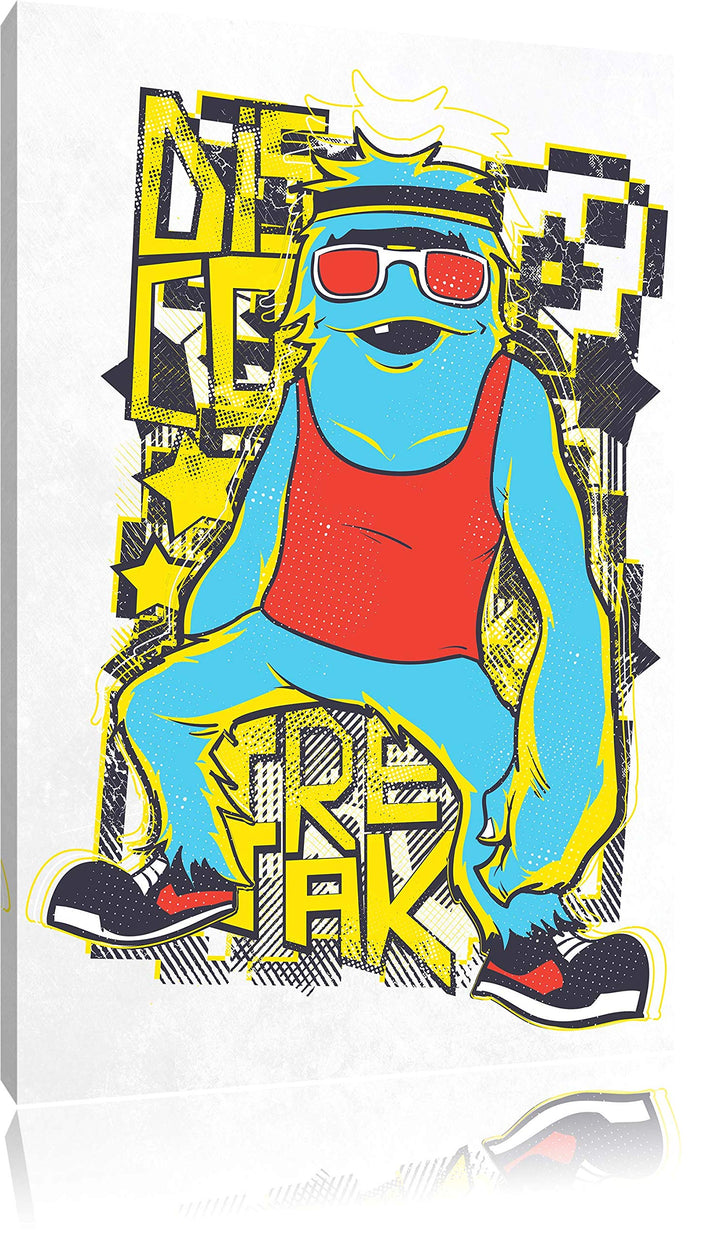 Disco Freak white Leinwandbild Bild auf Leinwand, XXL riesige Bilder fertig gerahmt mit Keilrahmen,