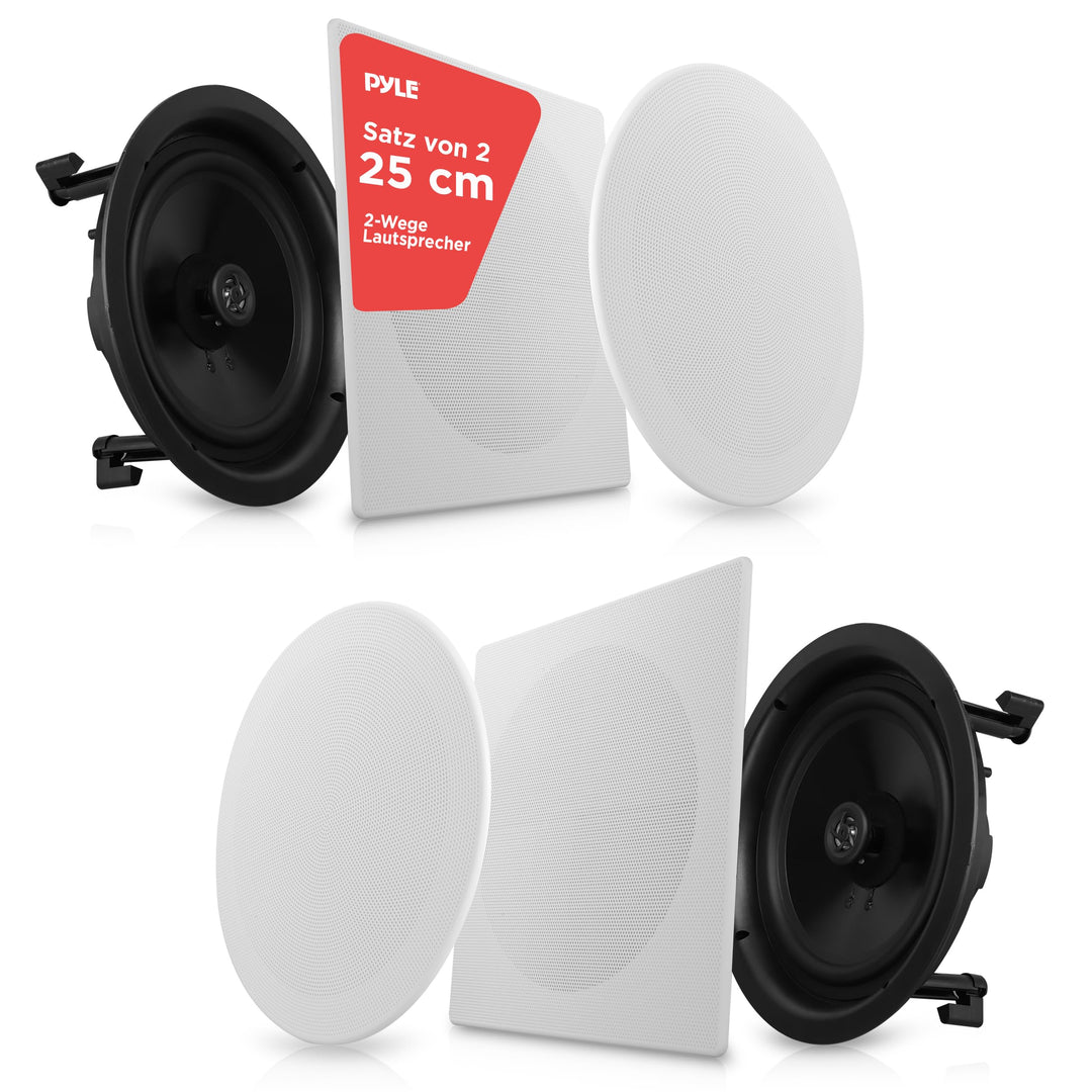 Pyle PDIC16106 Lautsprecher (2-Wege, 2.0 Kanäle, kabelgebunden, 35 – 20.000 Hz, 16 Ohm, weiss)