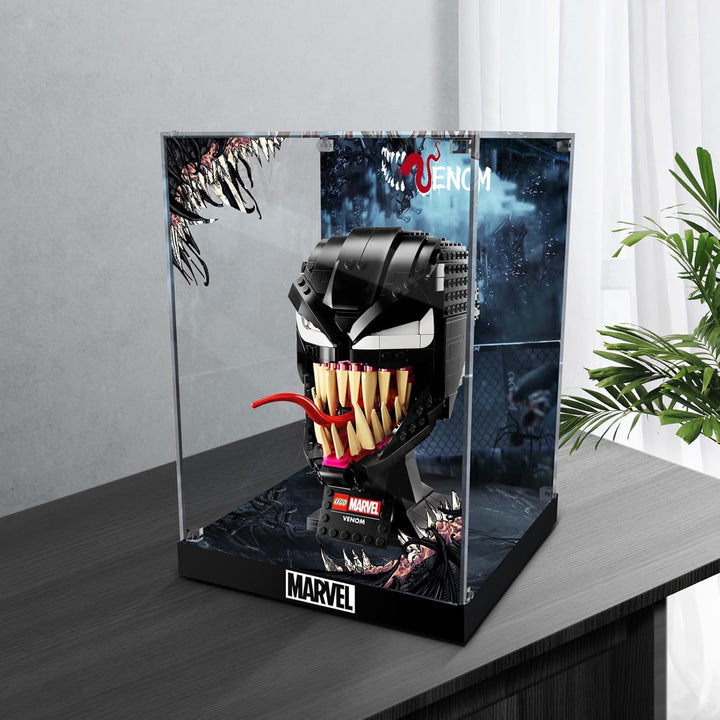 cooldac Acryl Vitrine Box kompatibel mit Lego Venom 76187 Modellset, staubdicht transparent klar Di