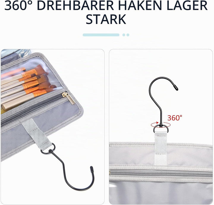 Kulturtasche Damen, LOVEVOOK wasserdichte Kulturbeutel zum Aufhängen, Faltbare Waschtasche Kosmetikt