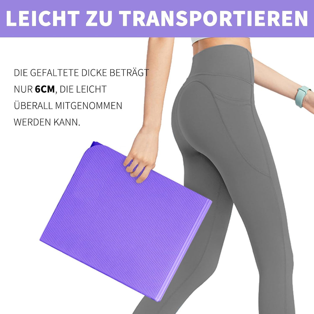 Good Nite Klappbare Yogamatte Rutschfest Tragbare Fitnessmatte Faltbar Leicht Gymnastikmatte Pilates