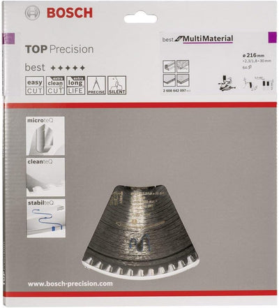 Bosch Professional 2608642097 Kreissägeblatt Best for Multi 216 x 30 x 2.3 mm Z64TR, 216 x 30 x 2.3